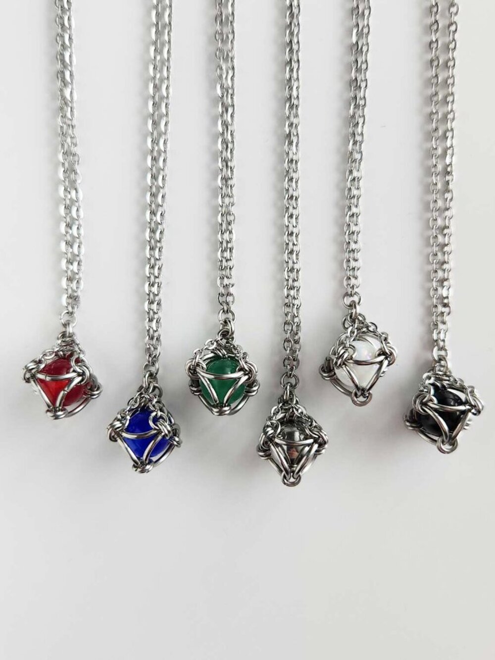 Black and silver goth necklace with a small silver chain - Picture 6 of 7